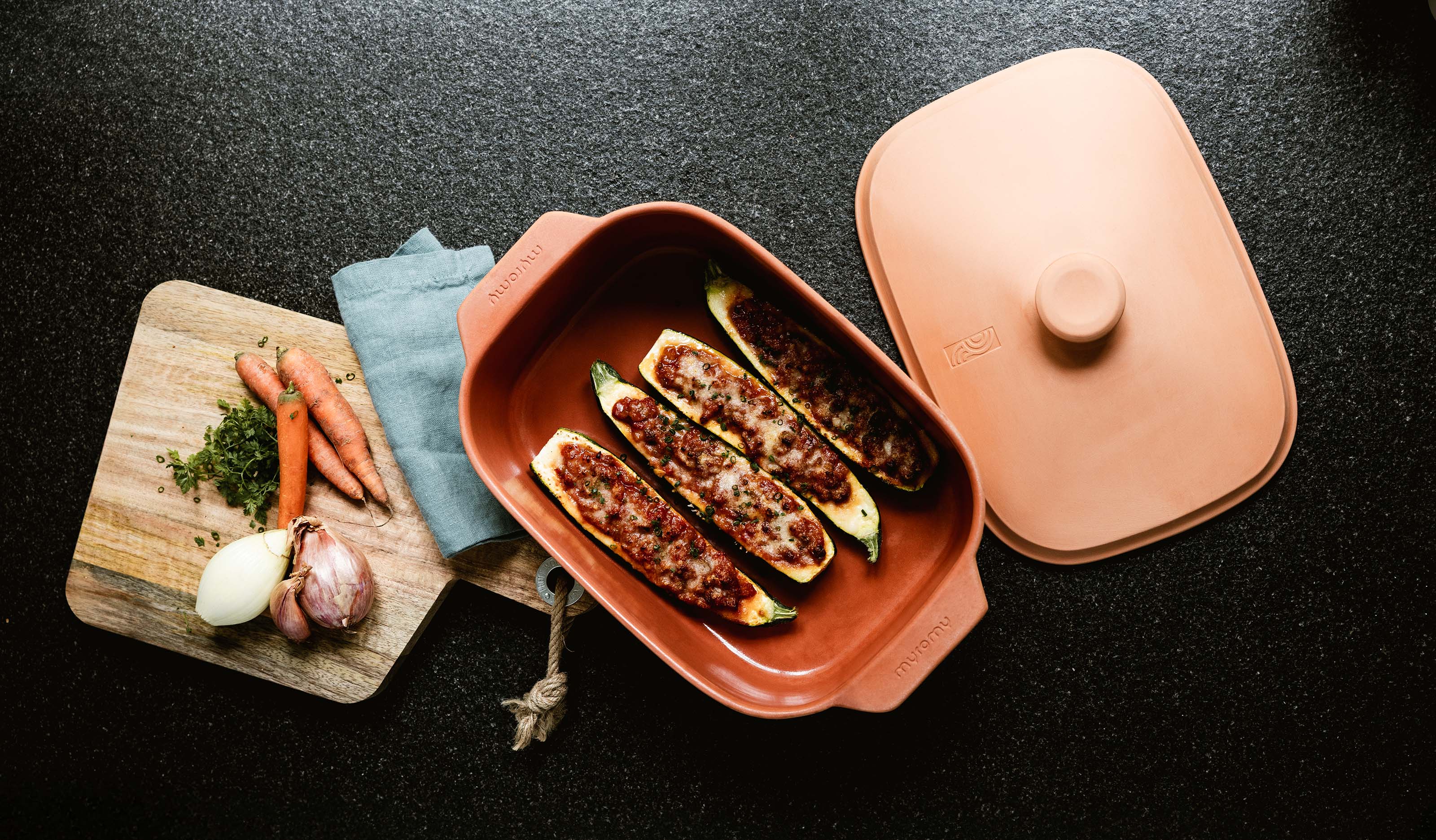 Gefüllte Zucchini mit Ratatouille