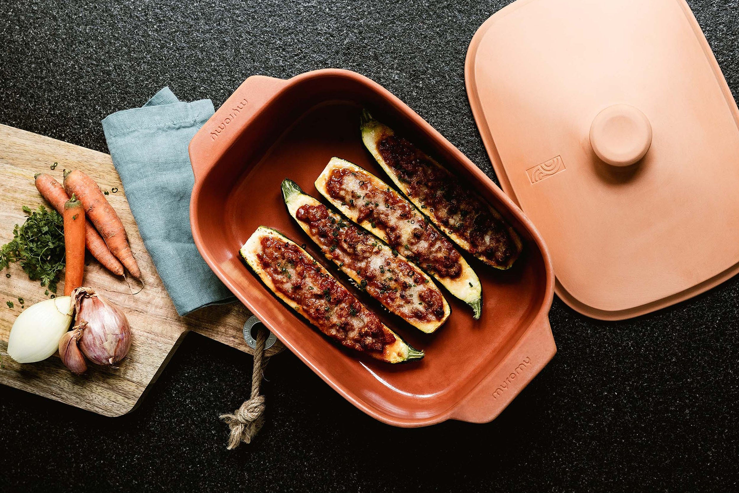 Gefüllte Zucchini mit Ratatouille