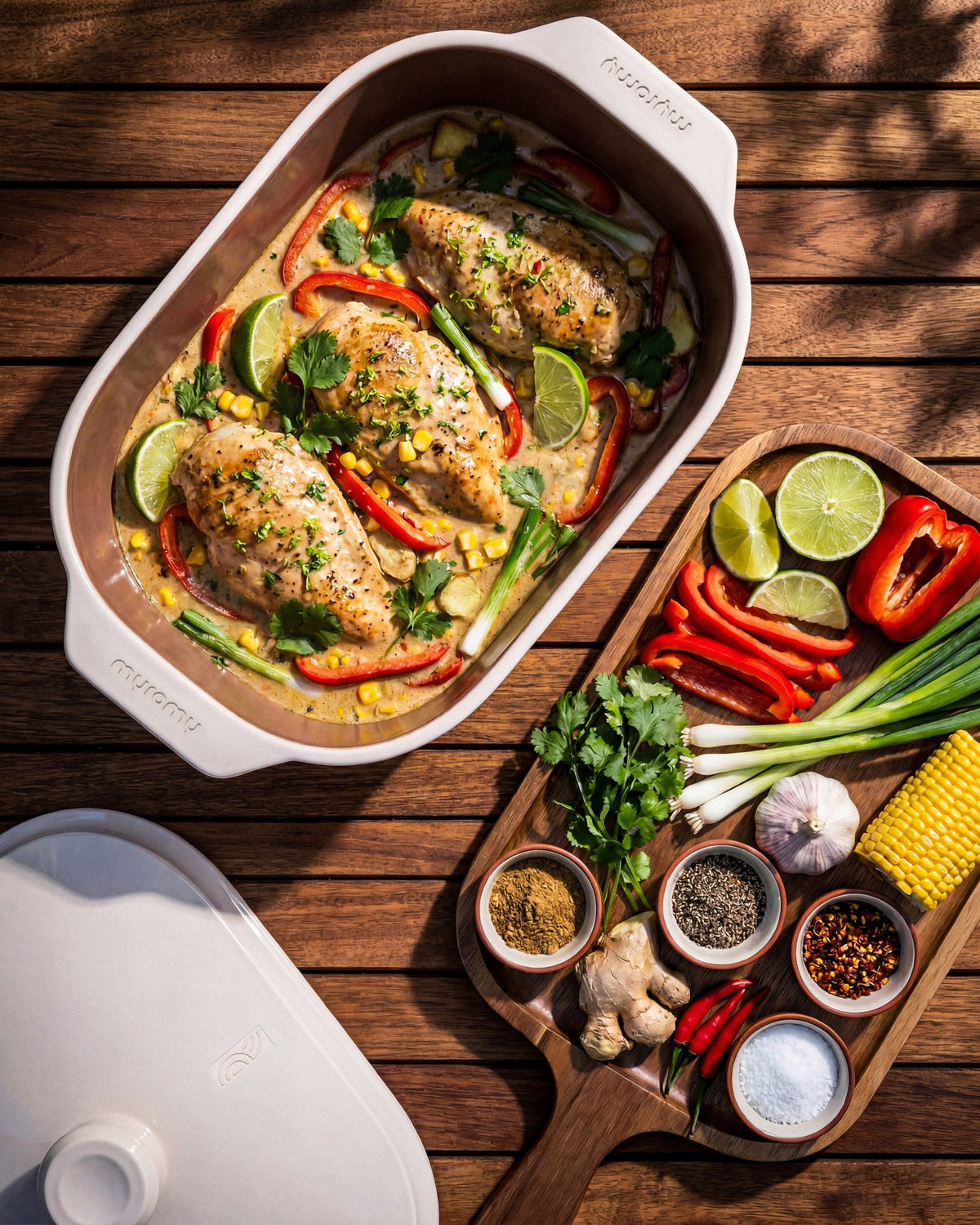 Seco de Pollo mit Paprika, Koriander und Limette im myromy Multi-Bräter