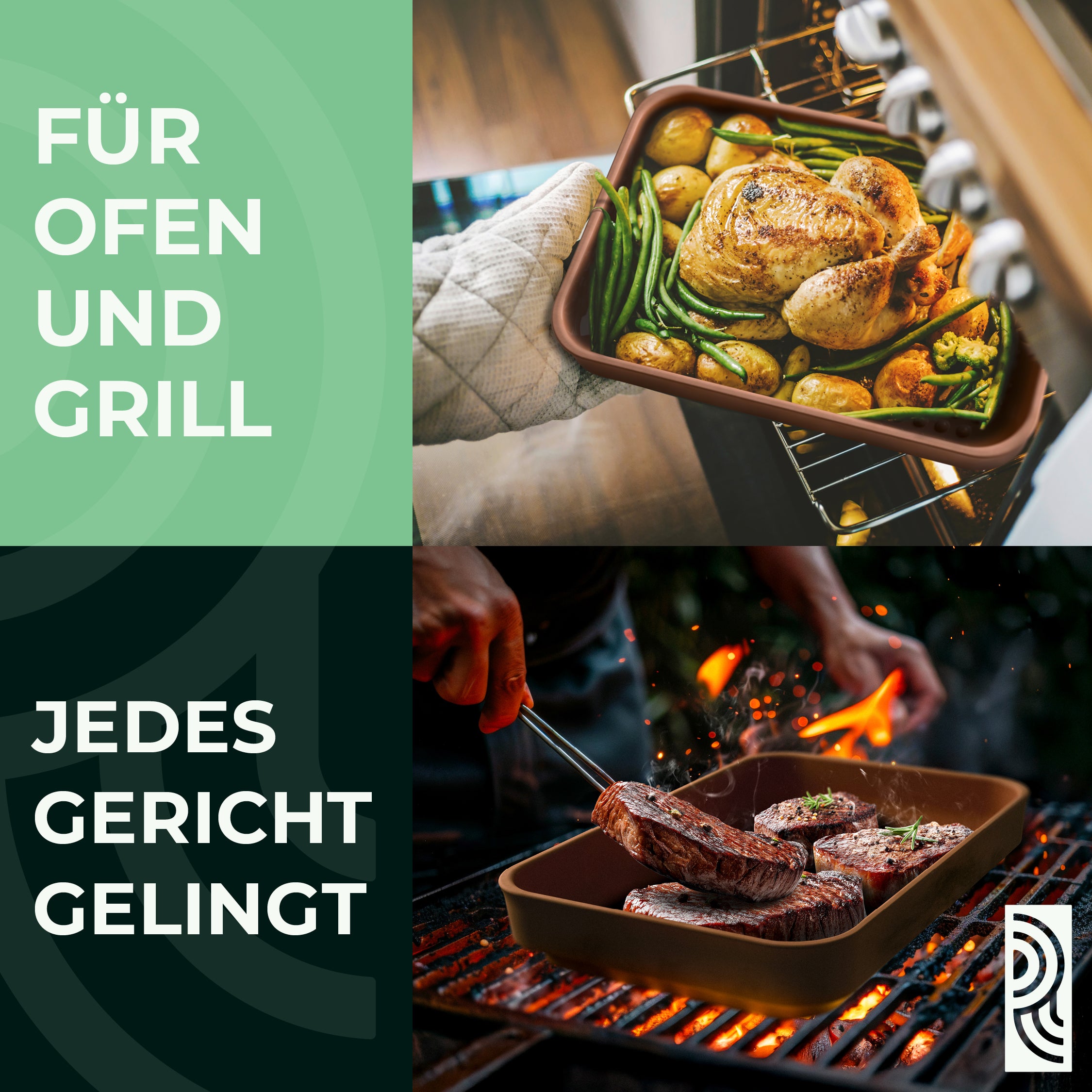 myromy BBQ Plancha – feuerfeste Grillschale für Gasgrill, Ofen und Feuer