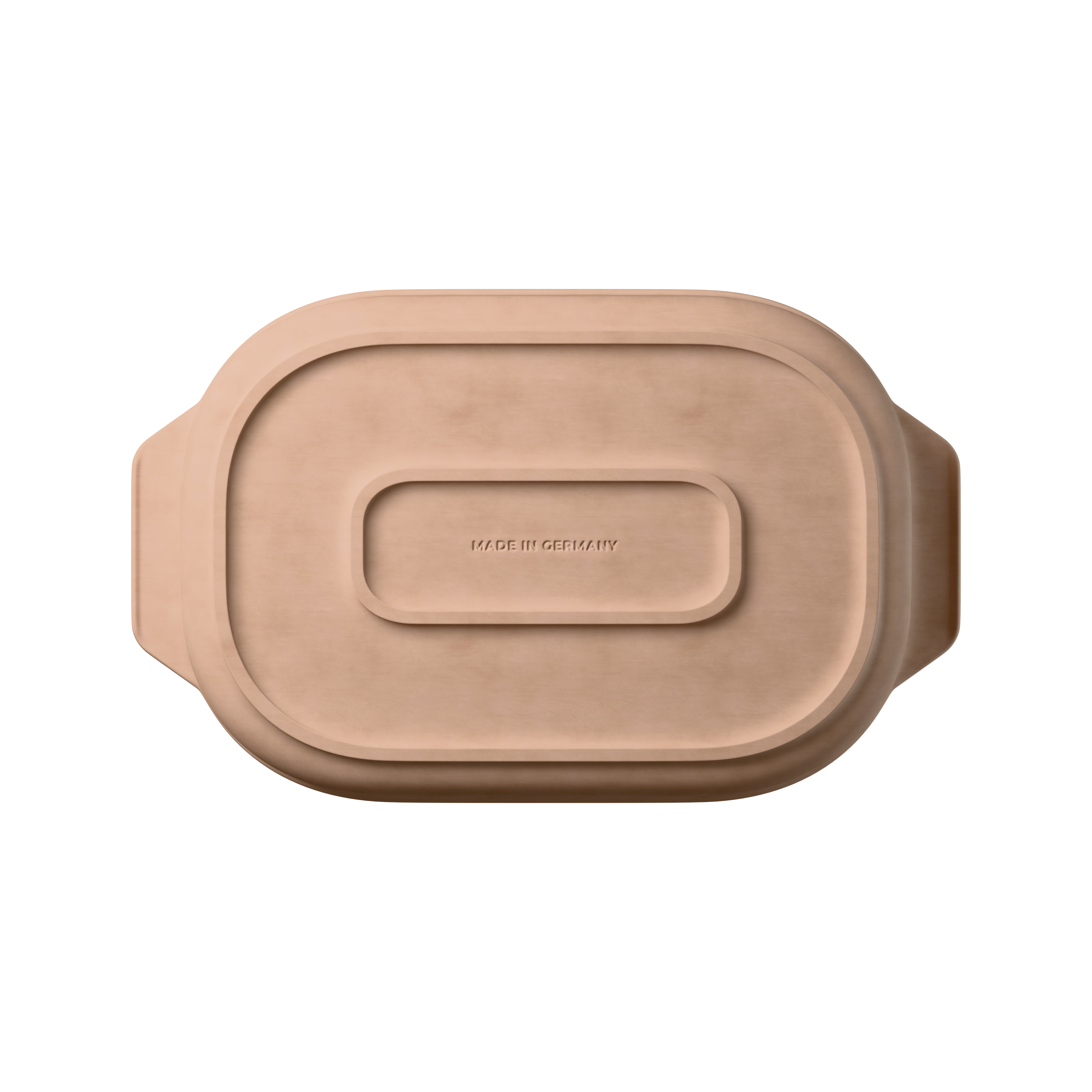 Produktfreisteller eines Bräters aus Keramik mit dem Qualitäts-Emblem "Made in Germany"