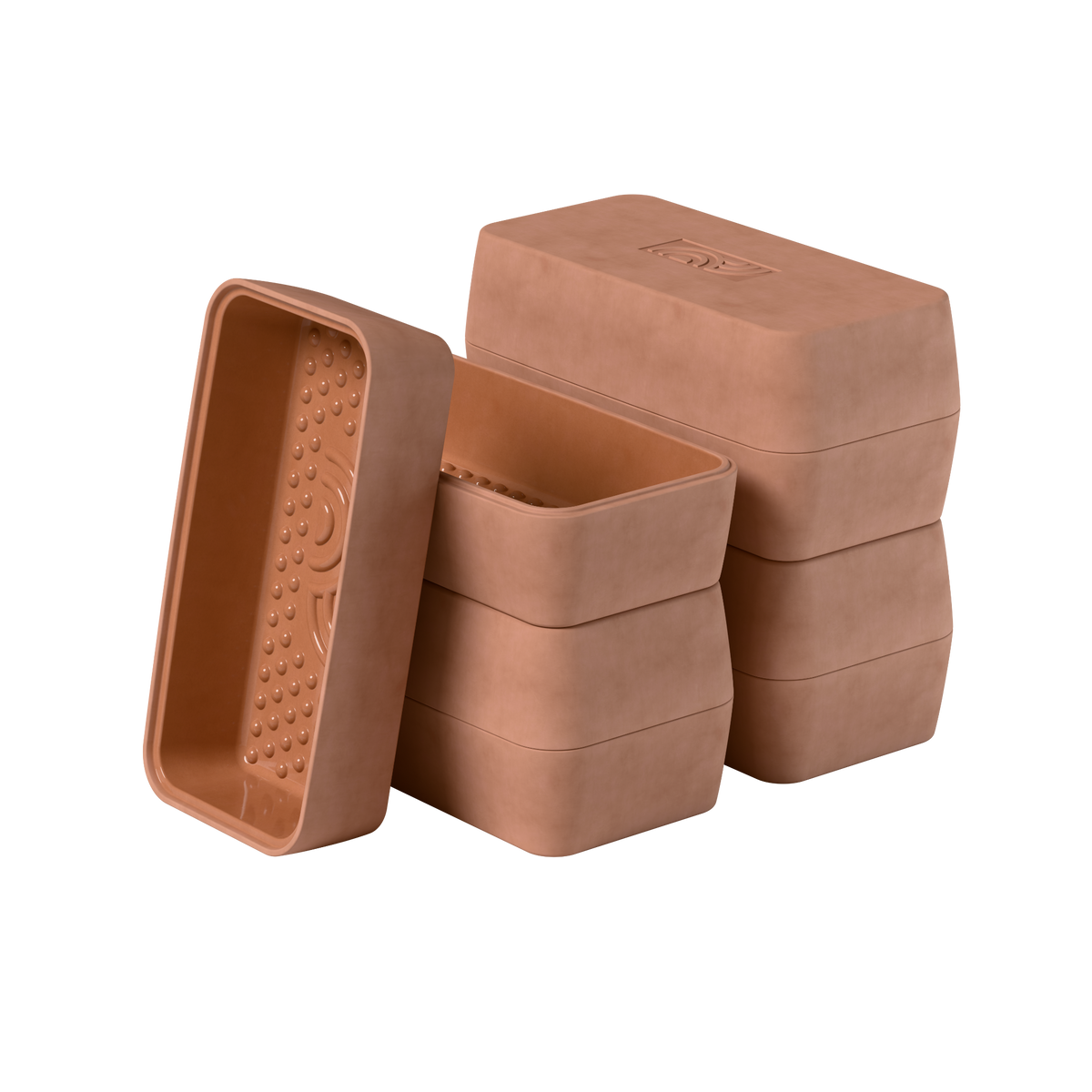 myromy Brick BBQ 4er-Set Signature – Keramik-Bricks aus Westerwälder Ton