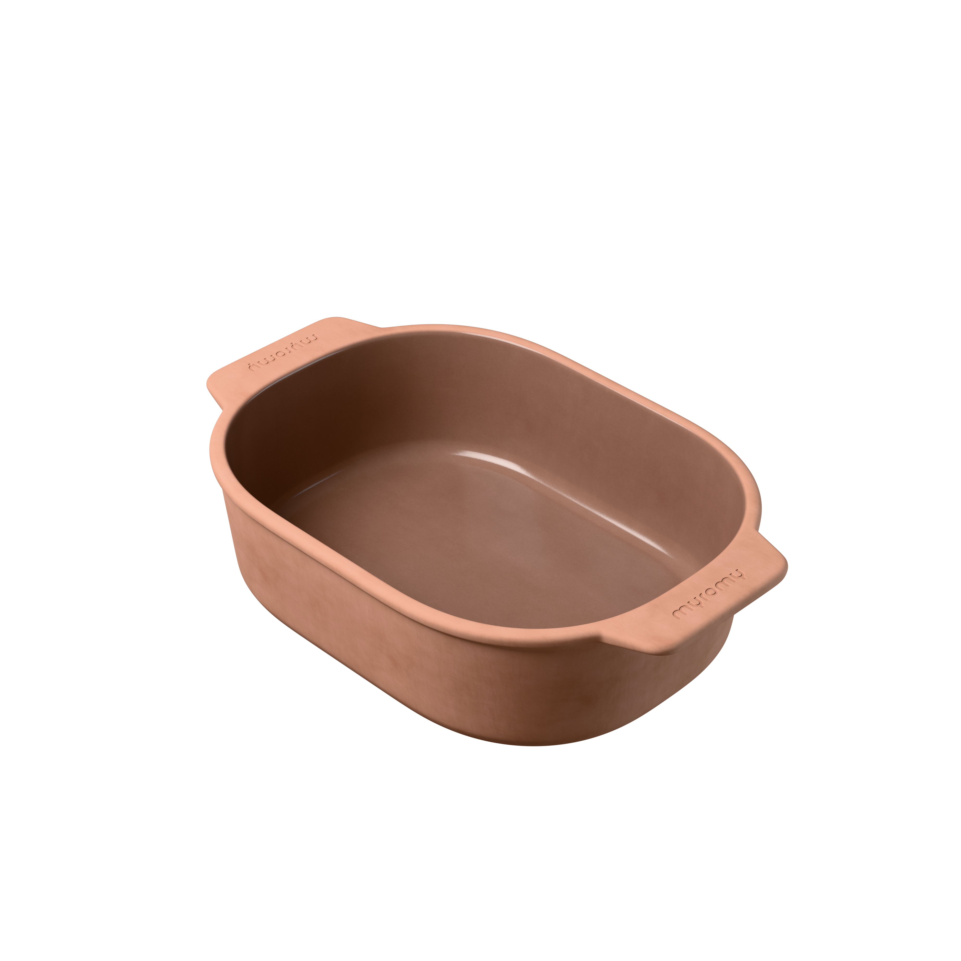 Leere Innenansicht des myromy Multi-Bräters und der Brotbackform 3,5 L Medium in der Signature Edition aus schräger Perspektive